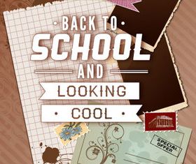 Back school vintage background 05 vector