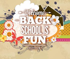 Back school vintage background 06 vector