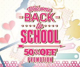 Back school vintage background 07 vector