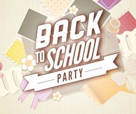 Back school vintage background 08 vector