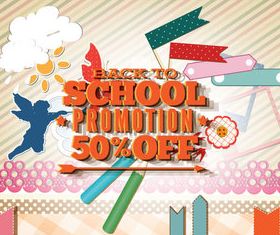 Back school vintage background 09 vector