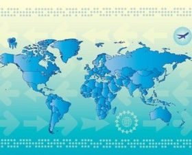 World Map Countries vector graphic