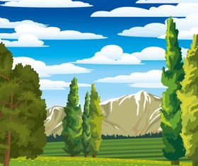 Cartoon jungle background 05 vector