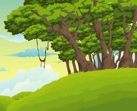 Cartoon jungle background 07 vector