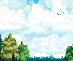 Cartoon jungle background 08 vector