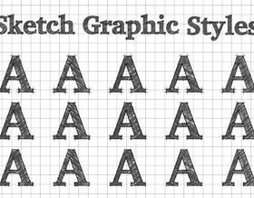 Sketch graphic style alphabet vector design