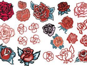Vintage rose 1 vectors