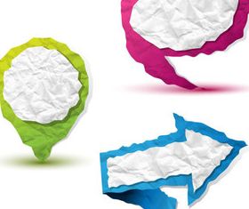 Crumpled paper text cloud vector