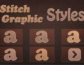 Stitch style alphabet set vector