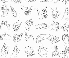 Set hand creative vector