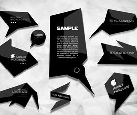 Black origami speak bubbles 1 vector