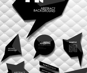 Black origami speak bubbles 3 vector