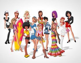 Different occupations girl vector