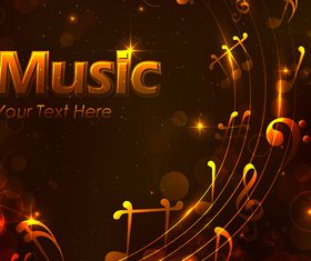Golden music style background 1 vector