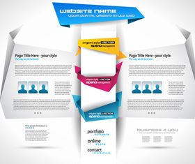 Origami style website template 1 vector