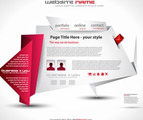 Origami style website template 2 vector