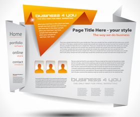 Origami style website template 3 vector