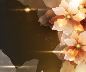 Ornate floral background 4 set vector