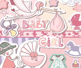 Baby girl card vector
