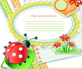 Cute lace Kids Card 2 vector