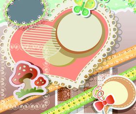 Cute lace Kids Card 3 vector