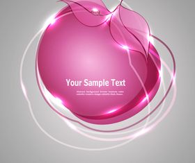 Glass apple background set vector