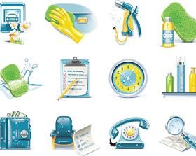 Clean icons vector graphics
