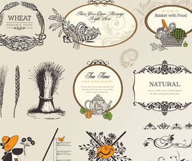 Green food label and decoration 2 vector