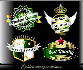 Vintage beer stickers 3 vector