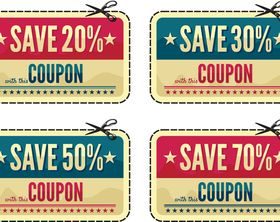 Retro offer labels shiny vector