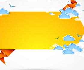 Origami and Cloud background 3 vector