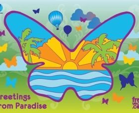 Paradise Butterfly vectors