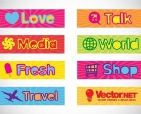 Text Banners design vector