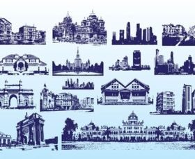 Free Buildings shiny vector