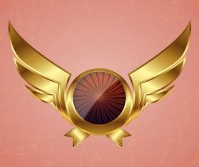 Golden Wings shiny vector