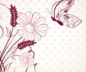 Draw cartoon flower background 4 vector