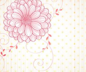 Draw cartoon flower background 5 vector