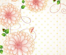Draw cartoon flower background 7 vector