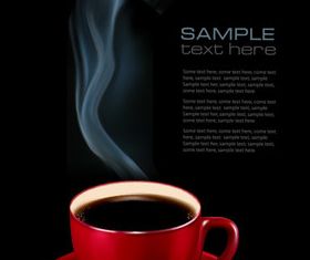 Hot coffee background creative vector