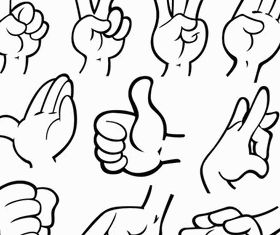 Colored hand 3 vectors