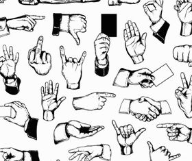 Colored hand 5 vector