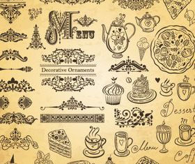 Hand drawn elements food 01 vector