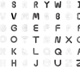 Funny Alphabet set vector
