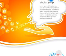 Cartoon Cloud background 5 vector