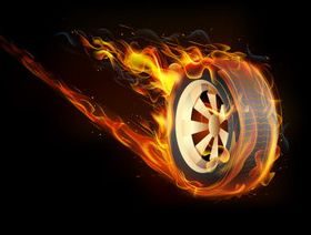 Burning Tire vectors graphics