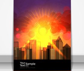 Sunlight elements cover design 1 vector