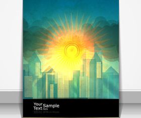 Sunlight elements cover design 3 vector