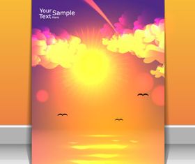 Sunlight elements cover design 5 vector
