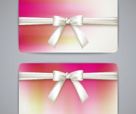 Bow cards 2 set vector