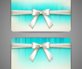 Bow cards 3 set vector